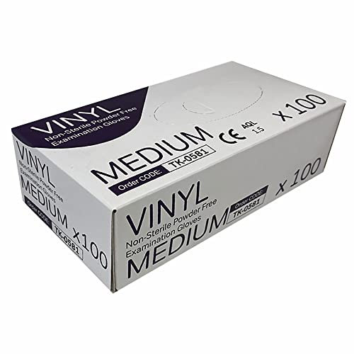 Vinylhandschuhe, puderfrei, transparent, Größe M, 100 Stück