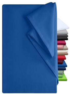 npluseins Bettlaken 240x275cm – Leintuch Gummizug – Tuch ist ideal für Terrasse Reisen und Tischtuch - Wohnmobil Laken - Betttuch Gummizug – 100% Baumwolle, ca. 240 x 275 cm, Royalblau