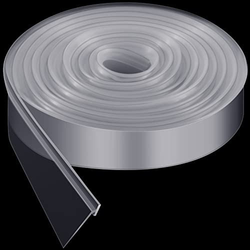 Duschtür-Bodendichtung 274 cm Duschtürdichtung Streifen Silikon Duschboden Wasserdicht Tür Sweep Ersatzdichtung für Zuhause Badezimmer Dusche (klar, Neigung T-Stil)