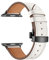 Correa de cuero para Apple Watch Band 45mm 44mm 42mm 49mm Correa de cuero genuino Pulsera de repuesto para iwatch Ultra Series 8 7 6 SE 5 4 3 2 1, Botón Negro Blanco