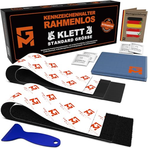 GENMAG 2x License Plate Holder Frameless | Number Plate Holder | Car License Plate Holder | Car Registration Plate Holder Sticky Pad (Set for 2x license plates