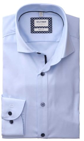 OLYMP Level Five Body fit Hemd Langarm Stretch Twill hellblau