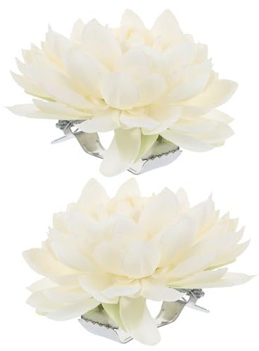 Veemoon 2 PièCes Blanc Fleur Rideau Pince Rideau Embrasse DéCor Floral Rideau Cravate pour La Maison Bureau DéCoration Fleur Boucle Accessoires