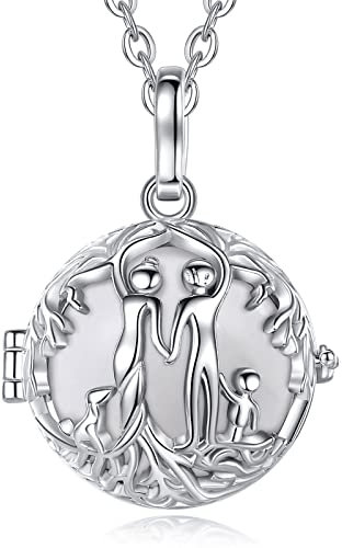 CELESTIA Bola Grossesse, Bola de Grossesse Collier en Pendentif Arbre de Vie Argent Bijoux Cadeau pour Femme Enceinte Maman et Bebe Long Chaînes