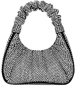 JW PEI Damen Gabbi Ruched Hobo Handtasche, Künstlicher Kristall, schwarz, mini top-handle bag