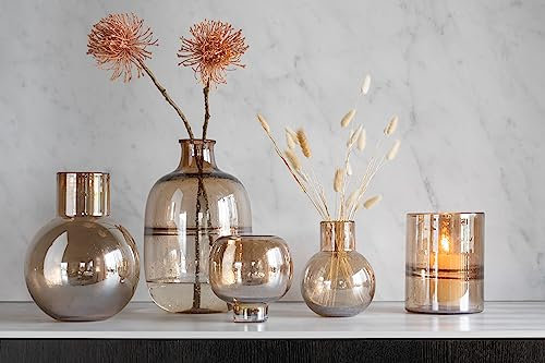 J-Line Vase Sur Pied Rond Verre Ambre Small