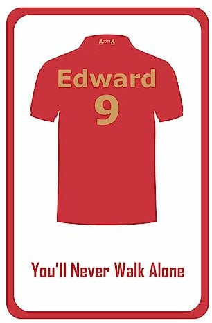 Red Football Shirt Kids Bedroom Door Sign Personalised For You - Any Name! Door Plaque,Girls/Boys,Nursery,Decor,Kids Room,Football
