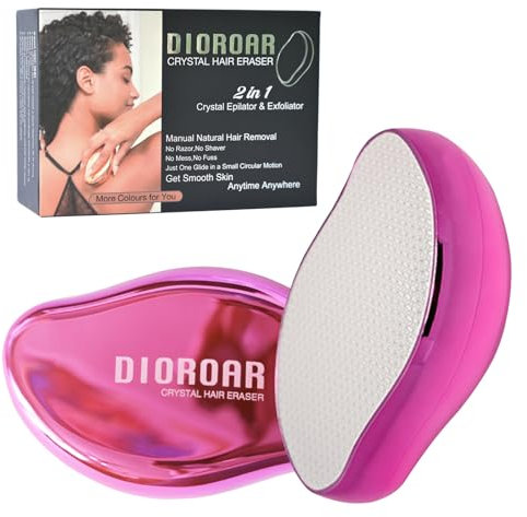 DIOROAR Kristall-Haarradiergummi, Upgrade-Kristall-Haarentferner, physikalisches Nanoglas-Haarentfernungsgerät, schmerzfreier Epilierer und Peeling für schnelle, seidig glatte Haut(Hot Pink)