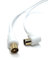 DRUT 1m TV Male to Male Plug Coaxial Cable RG6 Aerial Digital Antenna RF Fly Lead Cable Right Angle, White Gold 3.3ft