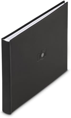 Hama Fotoalbum 28x24 cm (Fotobuch mit 50 weißen Seiten, Fotoalbum zum Selbstgestalten u. zum Einkleben, dezentes Cover mit Prägung) schwarz