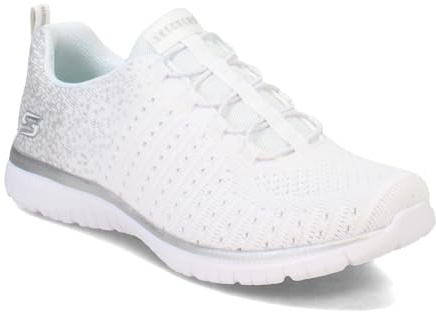 Skechers Women's Virtue Lucent Sneaker, White Silver, 10