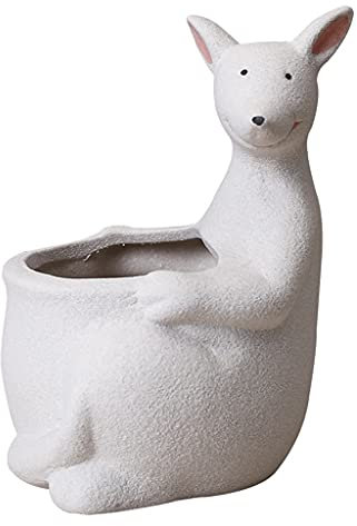 LERONO Nordische Känguru-Form, Keramik-Sukkulenten-Übertopf, Tier, Kaktus, Blumentopf, Miniatur-Halter, Gartenbehälter, Zuhause, Hinterhof, Terrasse, Dekoration