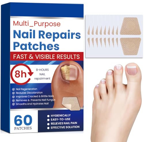 VEROA 60Pcs Fungal Nail Treatment Patches - Toenail Fungus Extra Strong Repair Natural Toe Nail Fungal Treatment Patches - 8 Hours Nail Repair Restores Health