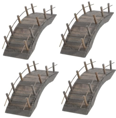 Vaguelly 4 Pièces décoration de Maison de poupée déco de Jardin Zen Mini ponts de Jardin Décoration Jardin Miniature Accessoire de décoration Petit Pont en Bois Mini Maison Pont en Bois