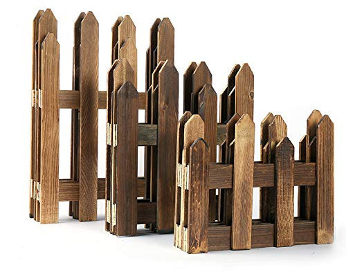 Gartenzaunset Bindow, Flexibler Holzzaun, Gartenzäune für Obstgärten Beete Wege mit Steck