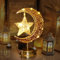 Homeleo Rustikal LED Mond Stern Lampe Lichterkette für Ramadan Deko, Batteriebetrieben Metall Rattan Ramadan Lichter für Home Schlafzimmer Boho Küche EID Mubarak Dekoration(Bronze)