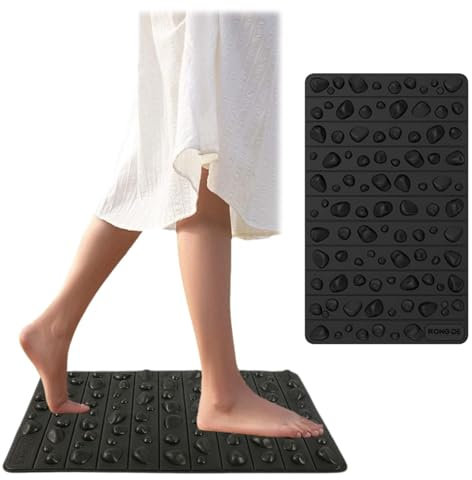 tapis de point de pression du pied,50 * 30cm coussin de réflexologie pour les pieds,Coussin de points de pression,Convient au massage des pieds pour soulager la fatigue, etc. (noir)