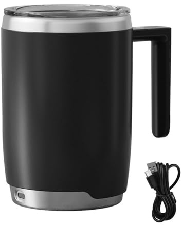 Taza de café de 420 ml con agitador automático, recargable por USB, taza magnética con tapa para café, leche, chocolate caliente