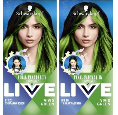 FINAL FANTASY™ XIV Online x LIVE Ultra Brights Semi-Permanente Haarfarbe (024 Vivid Green, 80 ml (2er Pack))