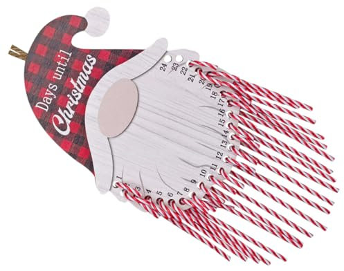 DRESSOOS Calendrier De Noël Suspendu Décoratif Pendentif De Porte Calendrier Mural De Noël De Porte Entrée