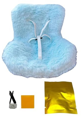 EHJRE Puppensitz mit Clip, Süßes Kissen, Rollenspiel Autodekor für Modepuppen, Puppen Zum Anziehen, Blau
