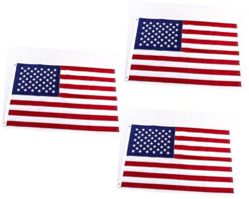 VICASKY 3 Stück American Flag Stick Flag Oxford Cloth mit Bestickten Sternen Wetterfest Langlebig Doppelt Genähte Nylonstripes für Outdoor Garten Parade Sportveranstaltungen