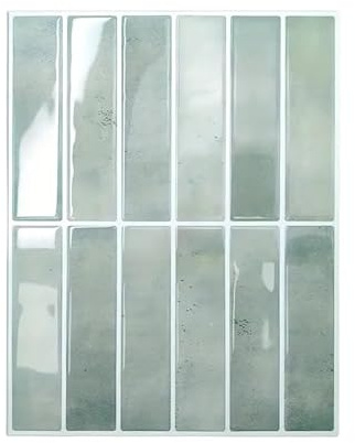 Grün Klebefliesen Küche 3D Fliesenaufkleber Wandfliesen Selbstklebende Fliesen Küche, Klebefliesen Bad Wand 10-Stück (Grün)