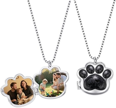 Niedliche Hunde- und Katzenpfoten-Halskette Individuelle Bild-Halsketten für Frauen, personalisierte Haustier-Pfoten-Medaillon-Halskette mit Bildern Individuelle Hunde-Erinnerungs-Schmuckgeschenke