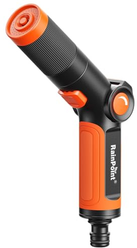 RAINPOINT Multibrause, Handbrause Garten mit 3 Sprühbilder, Daumensteuerung, Hochdruck Gartenschlauch Spritze für Autowaschen, Bewässerung