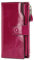PARVENZA Portefeuille Femme RFID Blocage, Grande Capacité en Cuir Ciré, 21 Emplacements Cartes, Fermeture à Pression, Compatible Téléphone, Design Élégant et Sécurisé Rose