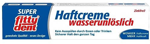 FITTYDENT super Haftcreme 40 g Paste - Langer Halt & starke Haftkraft. Speziell für schmale und flache Unterkiefer