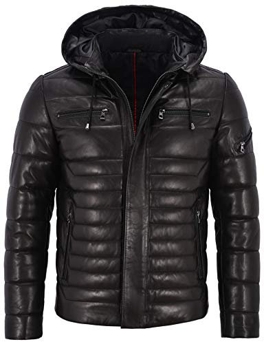 Smart Range Leather Co Ltd. Herren Echtleder Jacke Puffer 100% Lammfell komplett gesteppt Design 2006 (M for Chest 40)