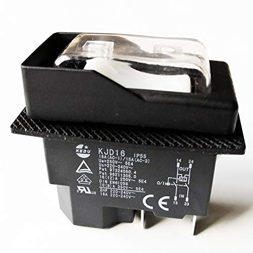 Impermeable Encendido Apagado Interruptores Pulsadores Electromagnéticos KJD16 KEDU 220V 16A 2HP Interruptor de Botón de Seguridad de 4 pines para Máquina de Torno