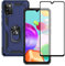 Yiakeng Samsung Galaxy A41 Hülle, Samsung A41 Hülle, Mit Handyhülle Schutzfolie, Stoßfest Schutzhülle Mit Ring Standfunktion Case Cover für Samsung Galaxy A41 (Blau)