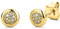 Orovi – Ohrringe aus 9 Ct Gelbgold (375) mit 14 nat. Diamanten im Pavé Brillantschliff (0.03 Ct) – Ohrstecker Gold Damen in Krappenfassung – Damenschmuck allergenfrei & handgemacht (5.5 mm)