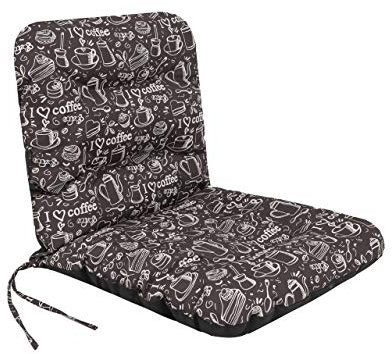 PillowPrim Sitzkissen für gartenstühle – Kissen für Balkon – Für Gartenliebhaber – Langlebig & Wetterfest – Braun Coffee – 48x48 cm, Hoher Rücken 48 cm