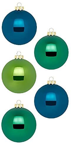 Weihnachtsbaumkugeln-Inge Glas-Brilliant Nightfall-blau/grün Mix-6cm-20 Stück