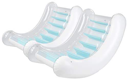 infactory Luftsessel: 2er-Set aufblasbare Sessel für Pool, Strand & Garten, 140x105x90 cm (Luftsessel Strand, Wassersessel aufblasbar, Wasserhängematte)