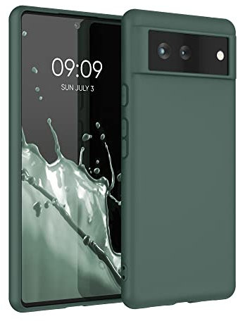 kwmobile Hülle kompatibel mit Google Pixel 6 Hülle - weiches TPU Silikon Case - Cover geeignet für kabelloses Laden - Tannengrün