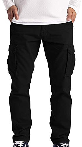 Blingko Arbeitshose Herren Lange Regular Fit Softshellhose Reißverschluss Taschen Hose Modischer Cargohose Fitness Sport Stretchbundhose Baggy Atmungsaktiv Lederhosen Berghose