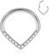 hengkaixuan 16G Teardrop Septum Clicker Ring Daith Ohrringe Chirurgenstahl Daith Rook Tragus Piercing Schmuck AB CZ Kleine Creolen Balck Nasenring Septum Schmuck 8mm