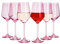 Lot de 6 Verres à Vin Rose - Colorés en Cristal Soufflés à la Main de Style Italien - Verres à Pied de Qualité Supérieure - Uniques (6, Rose)