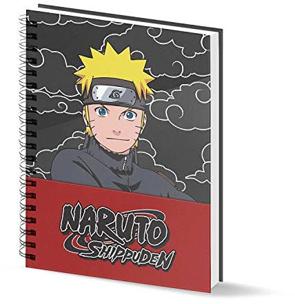 Naruto Clouds-A4 Notizbuch Rasterpapier, Schwarz