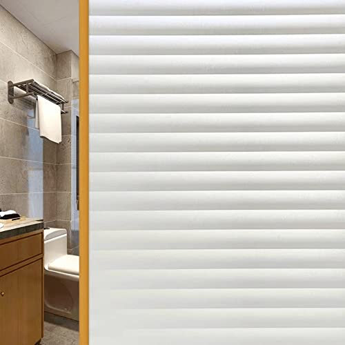 Cinbee Fensterfolie Selbsthaftend Blickdicht 100x200 cm, Sichtschutzfolie Fenster Selbstklebend, 3D Fensterfolien Streifen, Scheibenfolie Fenster ohne Kleber