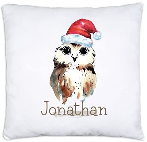timalo® Cooles Kissen mit Namen | personalisiertes Dekokissen Eule mit Wunschname Kopfkissen Deko für Kinder individuelles Geschenk Weihnachten Nikolaus | kissen-tx-23