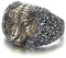 VOYADE S925 Sterling Silber Tiger Kopf Männer Ring, Vintage Personalisierte Sterling Silber Ring,Silber,7