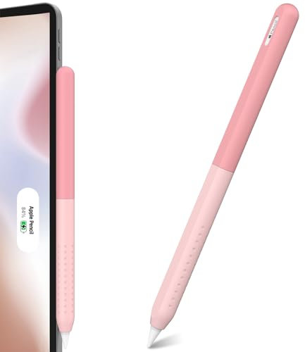 NIUTRENDZ Silicone iPencil Case Compatible with Apple Pencil 2nd Gen Case Gradient Pink Protective Cover Sleeve Skin