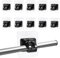 Prmape 10 Pieces Self Adhesive Curtain Rod Bracket Black, Nail Free Adjustable Rod Bracket Holders, Curtain Pole Wall Brackets, Drapery Hook Holders for Home Kitchen Bathroom Hotel