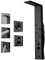Shower Panel Tower System Brushed Black Stainless Steel Multi-Function Shower Panel with Spout Rainfall Waterfall