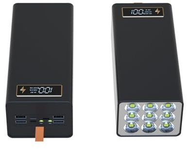 CHAKAE Boîtier de Batterie Externe avec Charge Rapide 22.5W, Charge sans Fil 15W, boîte de Support de Batterie 21x18650, écran d'affichage numérique, Bricolage